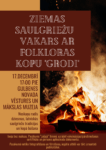Ziemas saulgriežu vakars ar folkloras kopu “Grodi” Afiša, Ziemas saulgriežu vakars ar folkloras kopu "Grodi" 17.12.2021