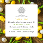 Darba laiks martā Pasākumi, notikumi