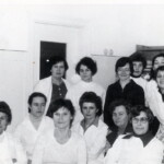 Gulbenes rajona centrālās slimnīcas medicīnas darbinieki. 1980- gadu beigas