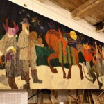 Annas Eltermanes gobelēns "Ķekatas manās bērnu dienās" no Dekoratīvās mākslas un dizaina muzeja Annas Eltermanes gobelēns "Ķekatas manās bērnu dienās" no Dekoratīvās mākslas un dizaina muzeja Gulbenes novada vēstures un mākslas muzeja Klētī, 2021. gads
