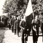 Gulbenes telefona un telegrāfa darbinieku biedrības karoga iesvētīšana. 1939. gads. Gulbenes telefona un telegrāfa darbinieku biedrības karoga iesvētīšana. 1939. gads. Gulbenes novada vēstures un mākslas muzeja krājums Nr. GVMM 13382