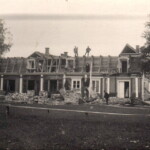 Sinoles muižas pils nojaukšana. 1920-tie gadi. Sinoles muižas pils nojaukšana, Gulbenes novads,1920. gadi. A.Brutāna albums