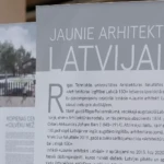 Foto, baneris, RTU izstāde "Jaunie arhitekti Latvijai" Gulbenē.