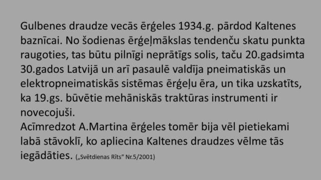 Prezentācijas slaids, Daira Karole, Ērģelnieks Jānis Krastiņš